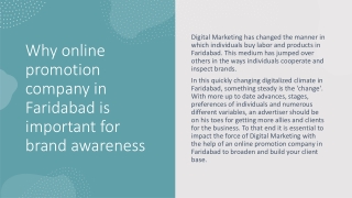 Why online promotion company in Faridabad is important for brand awareness_