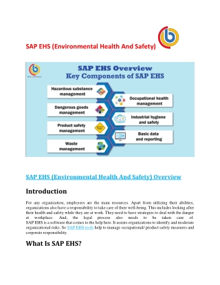 SAP EHS Overview PDF | SAP EHS Overview | SAP EHS Module Tutorial PDF