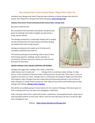Buy Lehenga Online | Latest Lehenga Design | Ghagra Choli | Ethnic Plus