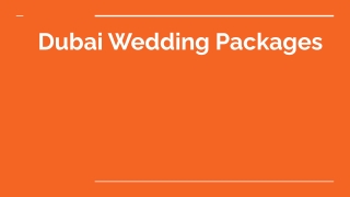 Dubai Wedding Packages