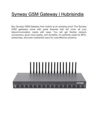 Synway GSM Gateway  | Hubrisindia