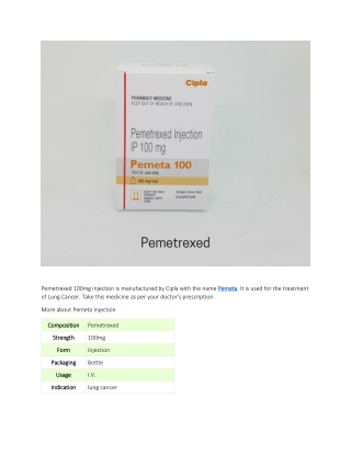 pemetrexed 500 mg price in India