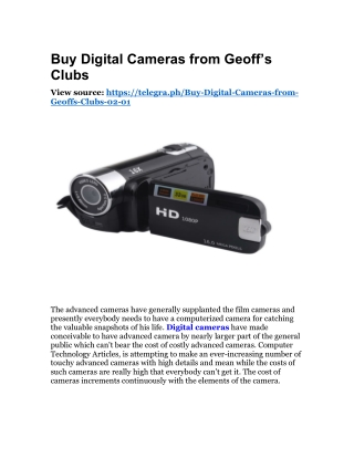 Buy Digital Cameras