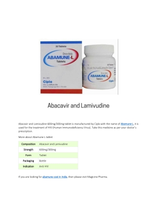 abamune cost in India