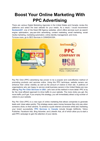 Boost Your Online Marketing With PPC Advertising