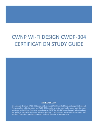 CWNP Wi-Fi Design CWDP-304 Certification Study Guide
