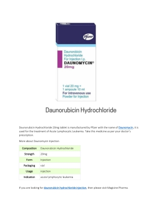 daunorubicin hydrochloride injection