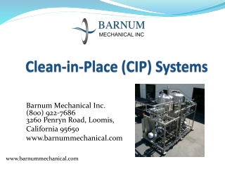 Clean-in-Place (CIP) Systems