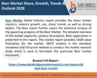 Beer Market Growth, Industry Size, Factors, Competitive Situation, Demand, Share