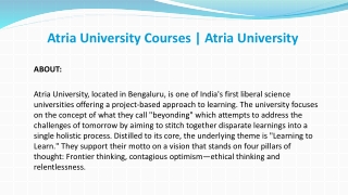 Atria University Courses - Atria University