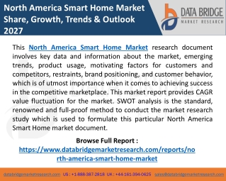 North America Smart Home Market Insights, Share, Size, Growth, Revenue, Future