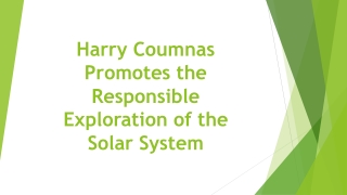 Harry Coumnas Promotes the Responsible Exploration of the Solar System