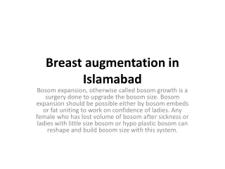 Breast augmentation in Islamabad