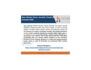 Beer Market Growth, Industry Size, Factors, Competitive Situation, Demand