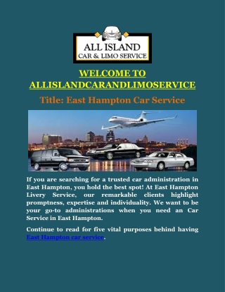 East Hampton Car Service