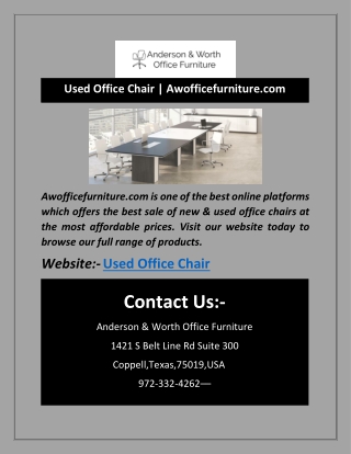 Used Office Chair | Awofficefurniture.com