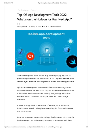 Top iOS App Development Tools 2022 - Emu Articles