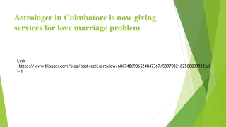Astrologer in Coimbatore is now giving services for love marriage problem