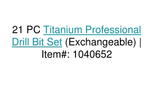 21 PC Titanium Professional Drill Bit Set