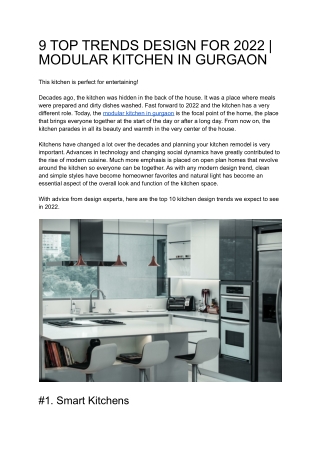 9 TOP TRENDS DESIGN FOR 2022 | MODULAR KITCHEN IN GURGAON