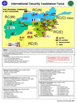 ISAF REGIONAL COMMANDS & PRT LOCATIONS