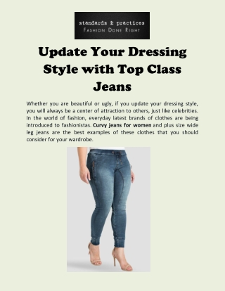 Where Can I Get The Best Curvy Jeans For Women Online | Standards & Practices