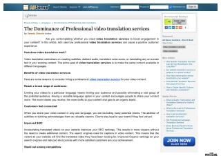 The Dominance of Professional video translation services