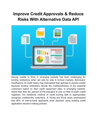 Improve Credit Approvals & Reduce Risks With Alternative Data API