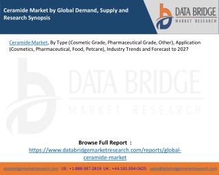 Ceramide Market by Global Demand, Supply and Research Synopsis