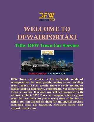 DFW Town car Service