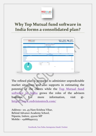 Why Top Mutual fund software in India forms a consolidated plan