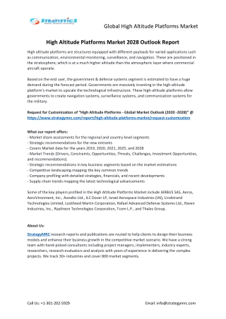 High Altitude Platforms Market Forecasts to 2028