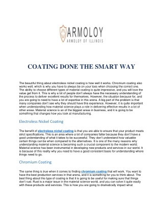 COATING DONE THE SMART WAY