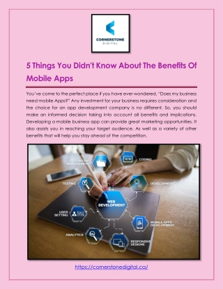 5 Things You Didn't Know About The Benefits Of Mobile Apps
