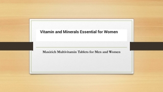 Vitamin and Minerals Essential for Women