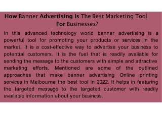 How Banner Advertising Is The Best Marketing Tool For Businesses