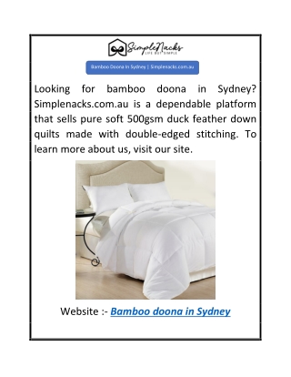 Bamboo Doona In Sydney  Simplenacks.com.au