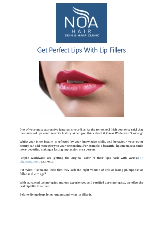 Get Perfect Lips With Lip Fillers