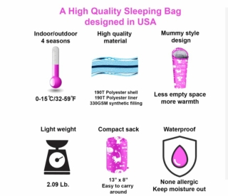 Best Friends Theme 32F 4 Season Youth Sleeping Bag - Mummy Style – Kiz-Adventure.com