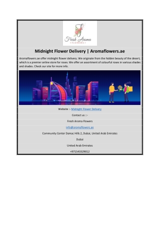 Midnight Flower Delivery | Aromaflowers.ae