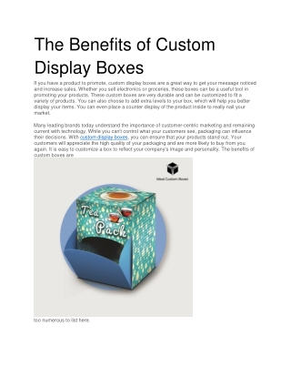 The Benefits of Custom Display Boxe1