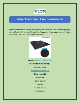 rubber fitness tegels  Sportvloeronline.nl