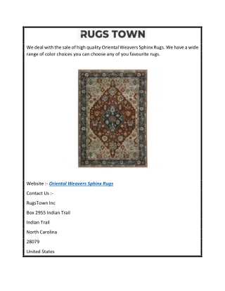 Oriental Weavers Sphinx Rugs  Rugstown.com