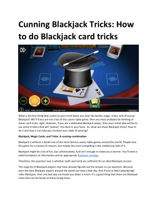 Blackjack Cards Tricks