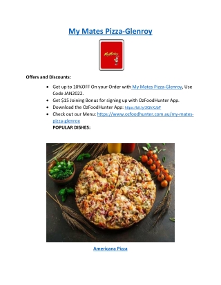 5% Off - My Mates Pizza Restaurant Menu Glenroy, VIC