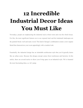 12 Incredible Industrial Decor Ideas You Must Like