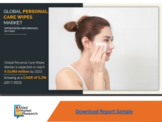 Personal Care Wipes Market Expected to Reach $23,993 Million,Globally, by 2023