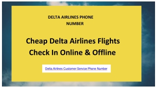 Delta Airlines Customer Service Phone Number