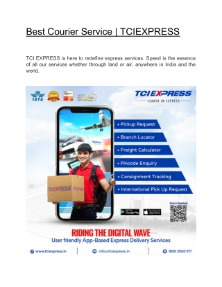 Best Courier Service | TCIEXPRESS
