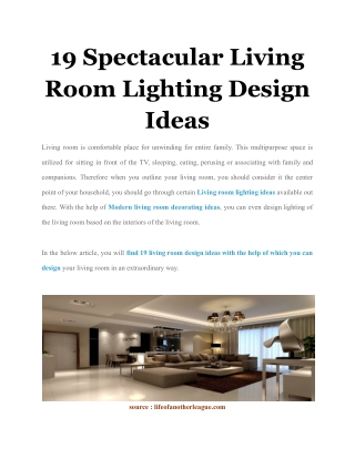19 Spectacular Living Room Lighting Design Ideas